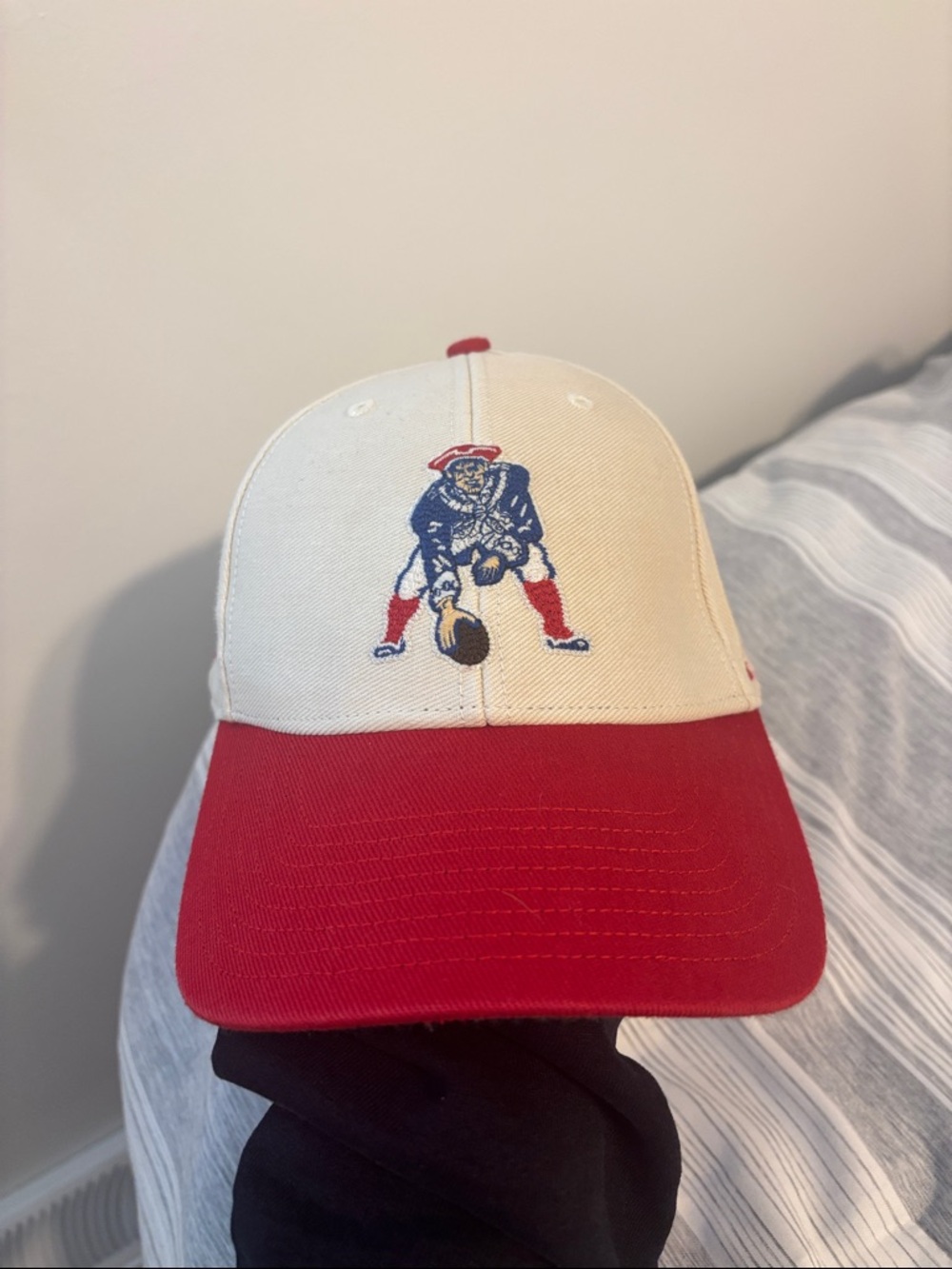 Men's Two-Tone Red and Cream Baseball Cap